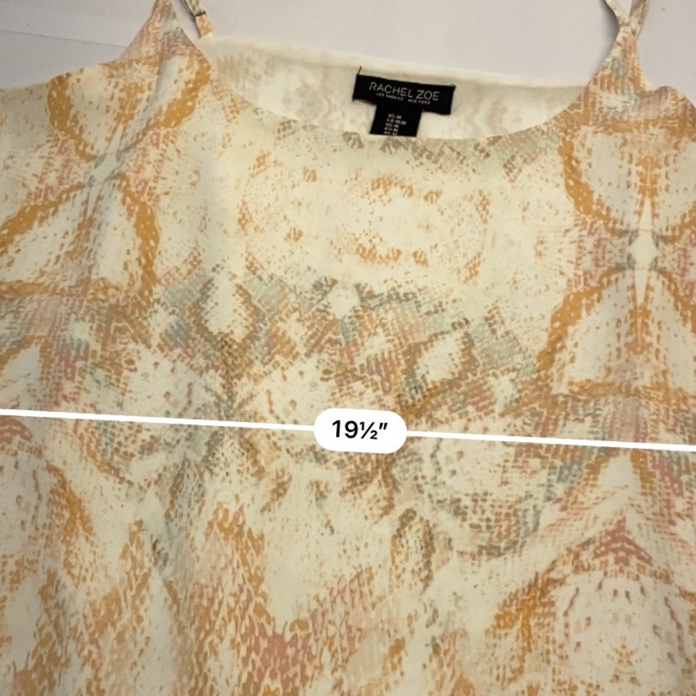 Rachel Zoe Neutral Snake Python Print Strappy Flowy Tank Top Size Medium - Picture 12 of 15